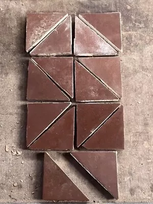 Antique Victorian Maw & Co 3” Brown Triangle Encaustic Floor Tile Reclaimed • $4.35