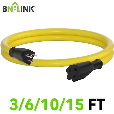 BN-LINK 3/6/10/15Ft Outdoor Extension Cord 12/3SJTW Heavy Duty Weather Resistant • $13.99