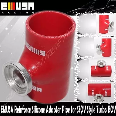 EMUSA RED 3  Reinforce Silicone Adapter Pipe For SSQV Style Turbo BOV • $28.99