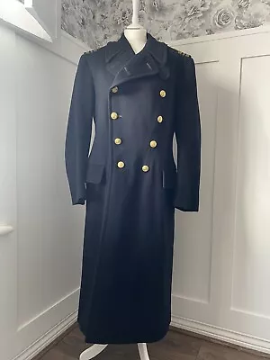 Royal Navy Officers Great Coat RN Commander Epaulettes Heavy Wool • £300