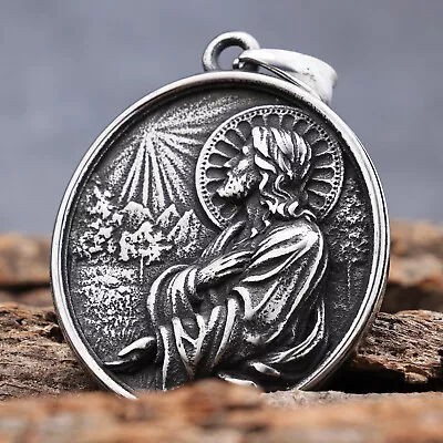 Mens Christian Christ Jesus Medallion Pendants Necklace Jewelry Gifts For Him • $12.99