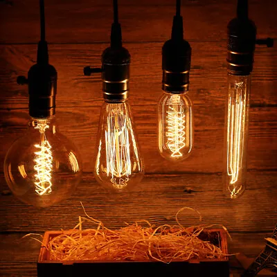 B22 Bayonet 40W/60W Vintage Retro Antique Filament Industrial Edison Light Bulbs • £4.31