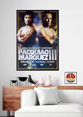 MANNY PACQUIAO Vs. JUAN MANUEL MARQUEZ (3) : Original Onsite Boxing Poster 10D • $62.16