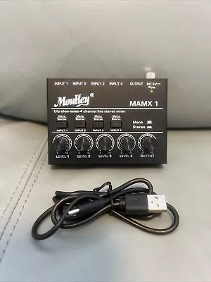 Moukey 4-Stereo Mini Audio Mixer WITH ADAPTERS (ML1065442) • $34.99