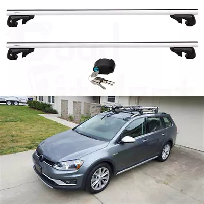 $129.45 • Buy For VW Golf Alltrack 2017-2022 Roof Rack Cross Bars Luggage Carrier Silver