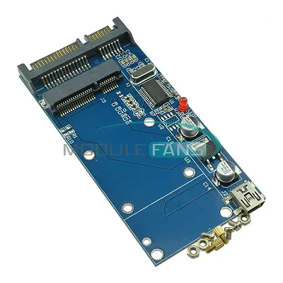 MSATA SSD Female To 2.5  7+15 Pin SATA Male Mini USB 5pin Converter Card MF • $3.82