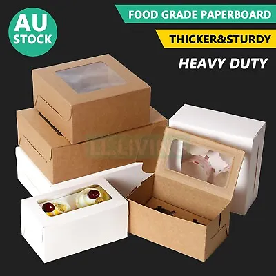 Cupcake Box 2/4/6/12 Holes Window Face Muffin Wedding Party Gift Cup Cake Boxes • $3.98