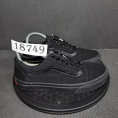 Vans Old Skool Shoes Womens Sz 8 Black Canvas Skate Sneakers • $39