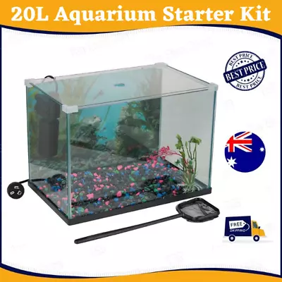 Aquarium Fish Tank Starter Kit Pack With Accessories And Free Shipping 20 L • $47.74