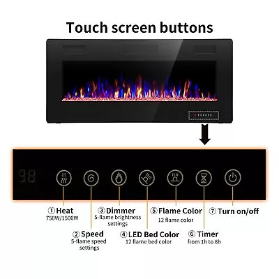 30in Electric Fireplace Wall-Mounted & Recessed FireplaceInset Heater Electric • $130.99