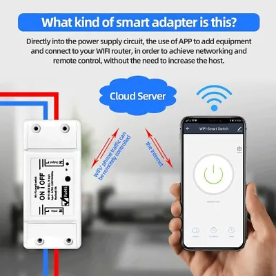 For Amazon Alexa Wifi Smart Switch Work For Google Home Timer 10A/2200W XY • £8.39