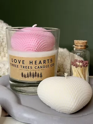 Love Hearts Scented Sculptural Candle. Perfect Sweet Fragrance Gift. Vegan • £15