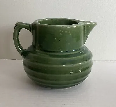 Early McCoy Vintage 1930’s Green Pottery Buttermilk Pitcher #121 Shield Mark • $13