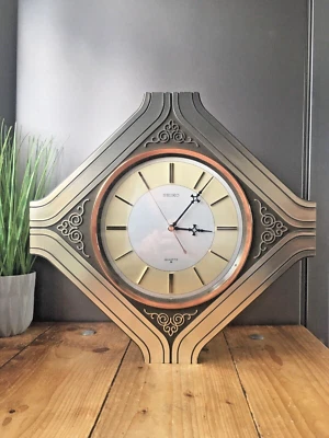 Large Mid Century 60's 70's Seiko Japan Wall Clock Kitchen Office Vintage Retro • £75