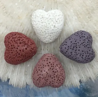 $13.95 • Buy 4 Aromatherapy Diffuser Essential Oil Lava Stone Heart For Locket Necklace