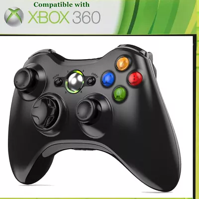 Wireless Controller For Microsoft Xbox 360 / Slim PC Window 7 8 10 Gamepad Black • £16.50