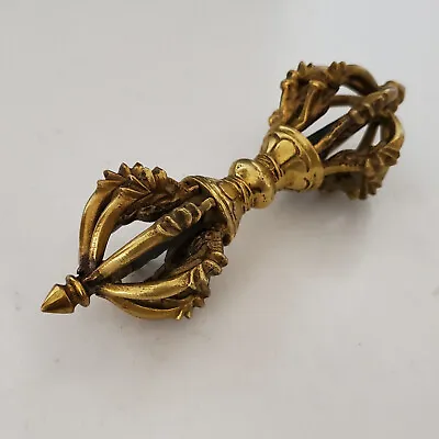 Tibetan Buddhist Dragon Heads 9 Pronged Vajra/Dorje 5.5  - Nepal • $29.99