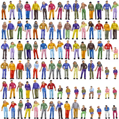 £12.99 • Buy P75W 100pcs Model Trains OO Gauge 1:76 Painted 00 Figures People Standing Seated