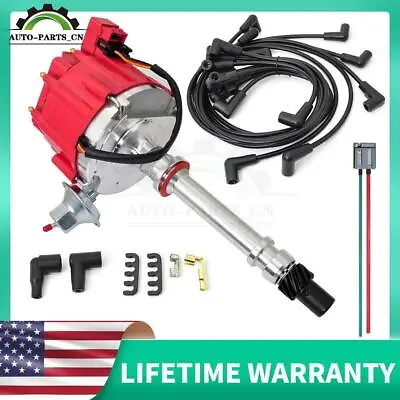 HEI Distributor +Wire +Pigtail For Chevy W/65K Volt 9000RPM 350 454 SBC BBC GM08 • $76.88