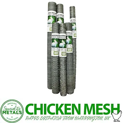 £17.81 • Buy Galvanised Finish Hexagonal Chicken Wire Mesh Netting - 13mm- 25mm- 50mm Hole