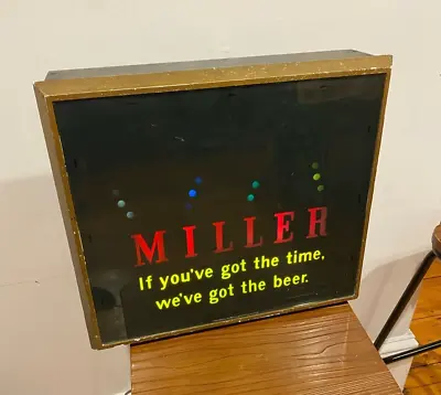 Vintage Miller High Life Beer Lighted Bouncing Ball Motion Sign EAMES Typography • $399.99