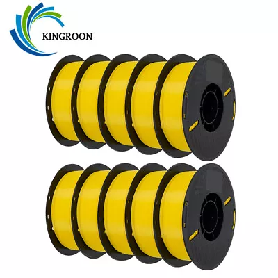 Kingroon 10KG 3D Printer Filament PLA 1.75 Mm Bundles Spools 10 Rolls 1KG Yellow • $149.88