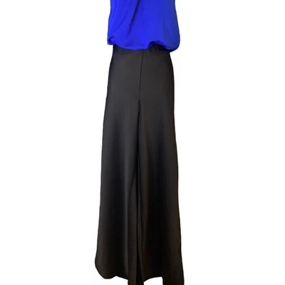 $37 • Buy Rachel Zoe Silky Black  Wide Leg Pullon Elastic Waist Dress Pants Size 10 NWT