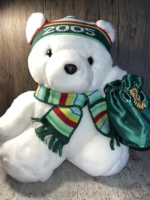 2004 Mr SANTA BEAR Marshal Field Christmas Plush Scarf Hat And Bag • $20