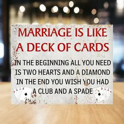 £4.99 • Buy Marriage Cards Pub SIGN METAL WALL PLAQUE Humorous Kitchen Bar Cafe Man Cave