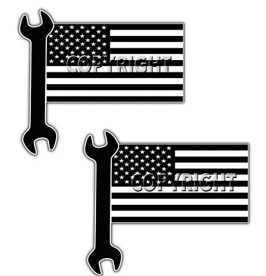 American Flag Mechanic Decals Vinyl Indoor Outdoor Mechanic Sticker Wrench  • $3.99