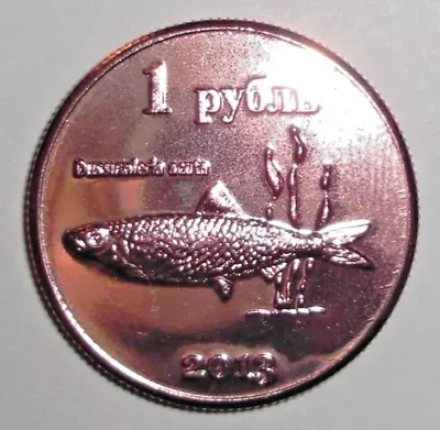 2013 Kuril Islands (Russia) 1 Ruble Coin Rainbow Sardine Fish Animal Wildlife • $6.74