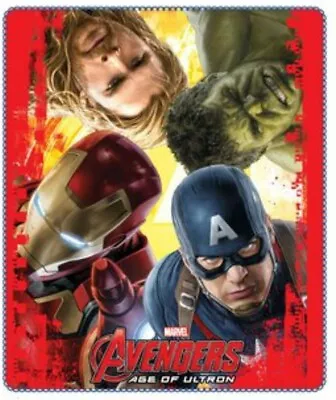 Avengers Age Of Ultron Fleece Blanket Polar Fleece Iron Man Thor Captain America • £8.95