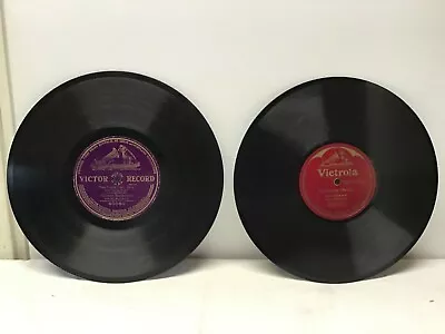 1 Victrola & 1 Victor One Sided Records By Victor Talking Machine Co.87517-60060 • $18