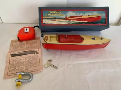 VINTAGE HORNBY SWIFT SPEED BOAT No.2 MECCANO ENGLAND KEY WIND UP  SPEEDBOAT TOY • $750