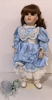 Franklin Mint Maryse Nicole 15  Porcelain Girl Doll Pamela 1994 With Stand • $12.57