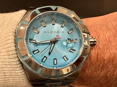 Android USA Bubble Dial Automatic 50mm Turquoise Watch • $129.99