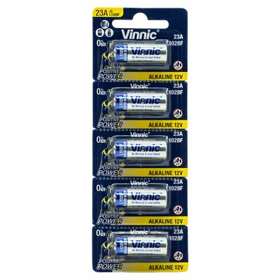 £6.87 • Buy 5 X Vinnic L1028F 23A Batteries Alkaline 12V A23 MN21