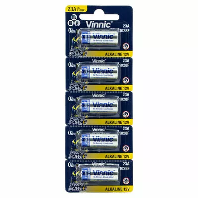 5 X Vinnic L1028F 23A Batteries Alkaline 12V A23 MN21 • £8.52