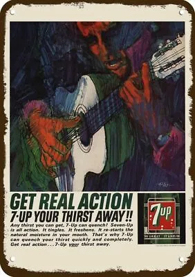 1964 7UP 7 UP SODA Vintage Look Replica Metal Sign - BOB PEAK GUITAR ART • $24.99