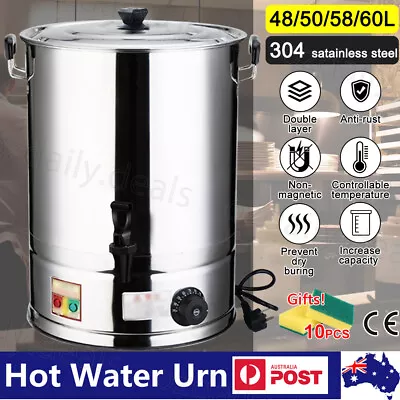 48/50/58/60L Electric Hot Water Urn Stainless Concealed Element Boiler Kettle OZ • $141.55