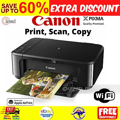 $137.55 • Buy Canon Pixma Home MG3660 Inkjet Printer All In One Print A4 Photo Document Wi-Fi