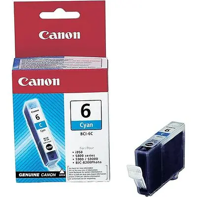 Genuine Canon BCI-6C Cyan Ink Cartridge Canon Pixma IP3000 IP4000 IP4000R • £13.64