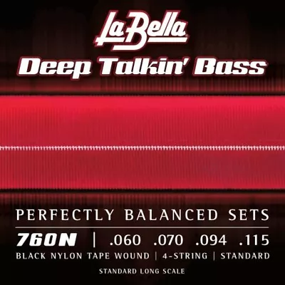 La Bella Bass Strings Deep Talkin' Bass Black Nylon Tape Wound Light • $49.99