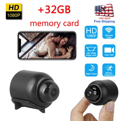 $22.88 • Buy Mini Spy WiFi Camera Hidden IR HD 1080P Night Vision DVR Home Nanny Security Cam