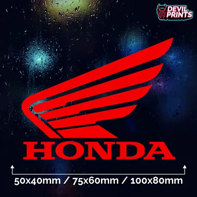 2 X HONDA WING Bike Motorcycle Helmet Tank Wings Car Sticker Window Decal • £2.99