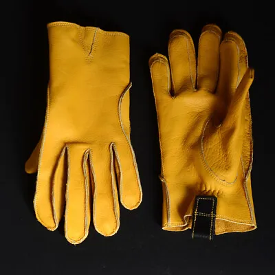 Men's Real Leather Cowhide Unlined Work Drive Farm Construction Short Gloves • $20.80