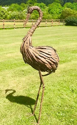 Large Brown Bird Garden Sculpture Ornament Lawn Pond Metal Heron Cranes • £74.95