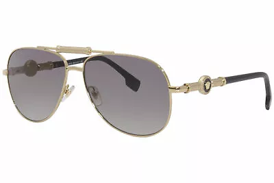 Versace 2236 1002/11 Sunglasses Men's Gold Medusa/Grey Gradient Lens Pilot 59mm • $119.95