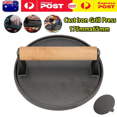 $16.88 • Buy Cast Iron Burger Press Making Hamburger Steak Meat Smasher Utensils Grill BBQ 