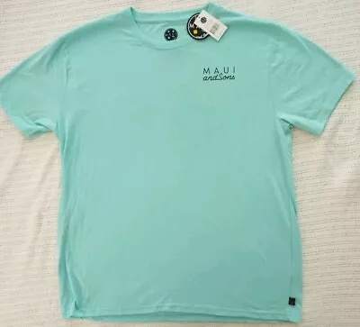 Maui And Sons 'Cookie Logo' Men's  Graphic T-shirt  - CELADON - XL (NEW) • $17.98